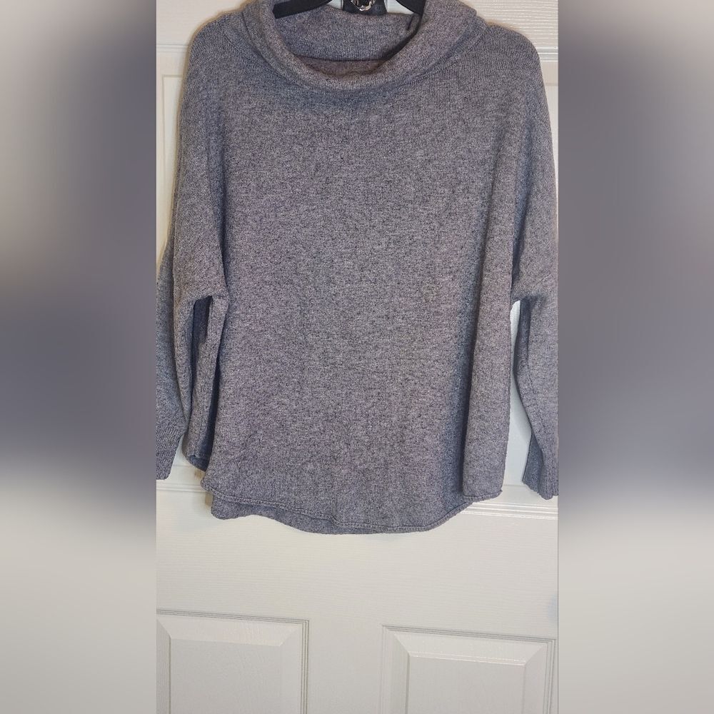Unbranded L Heater Gray Cowlneck Lngslv CASHMERE Blend Elegant Women’s Sweater